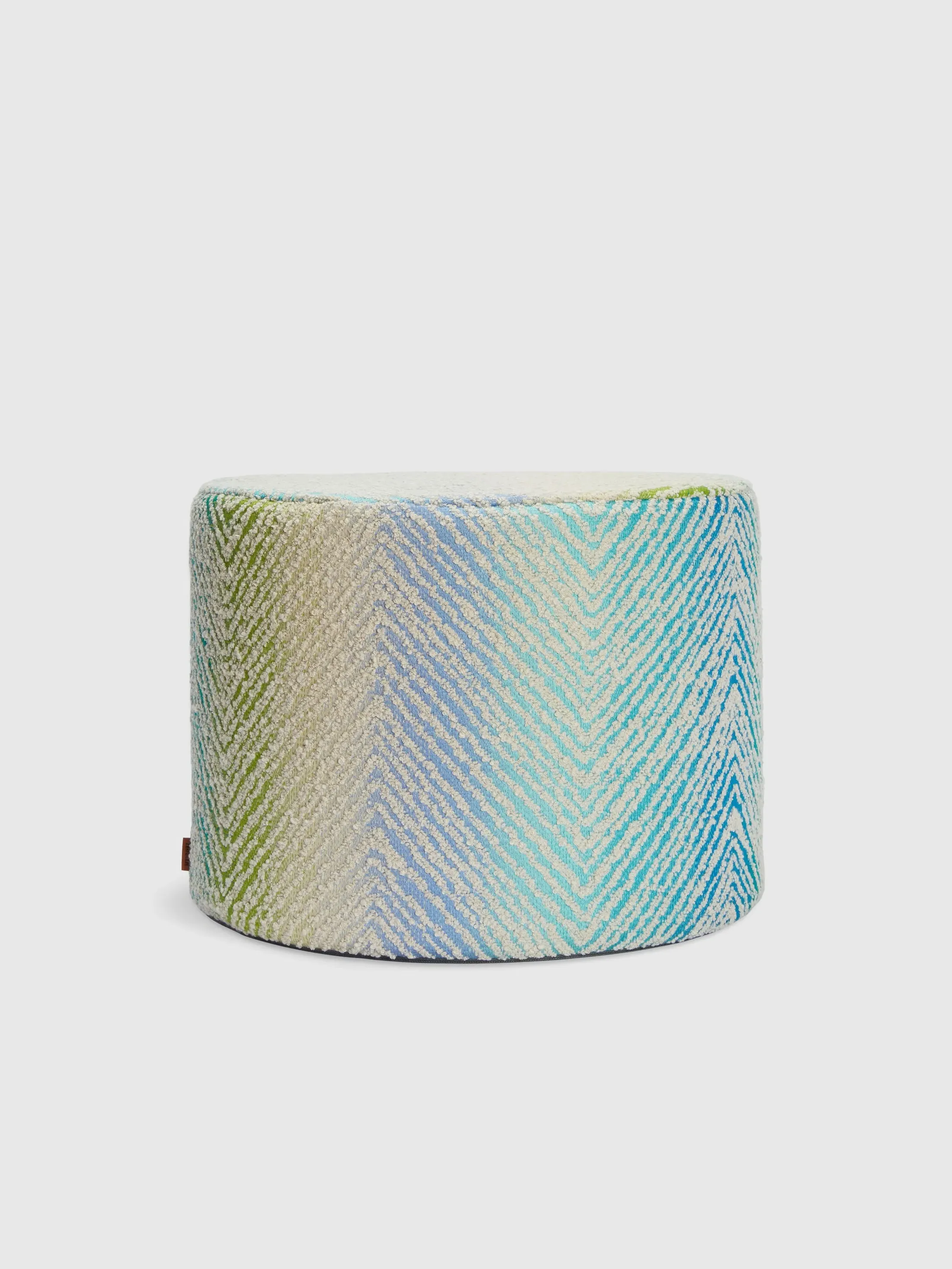 Island Cylindrical Outdoor Pouffe - Turquoise Multicoloured, Bouclé product