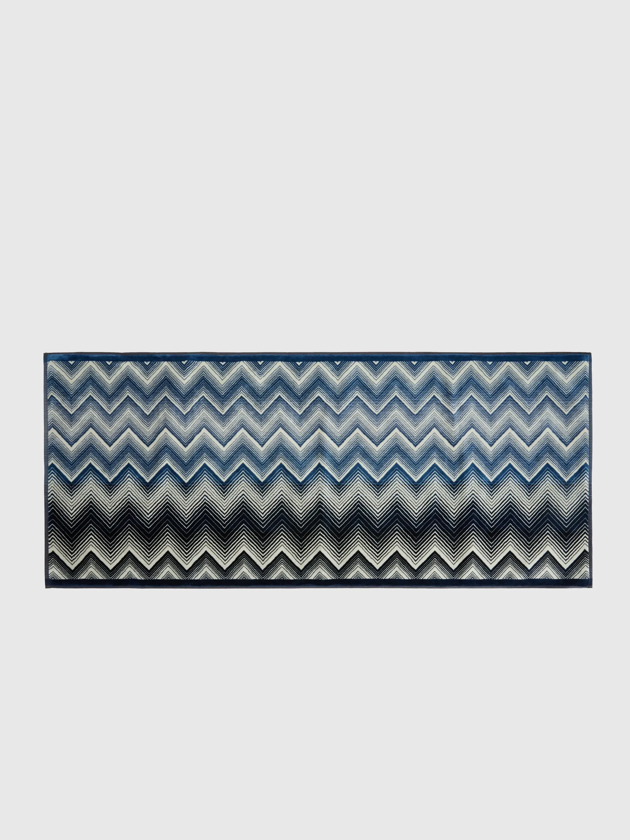 Marea Chevron Bath Mat - Blue & White, Cotton product