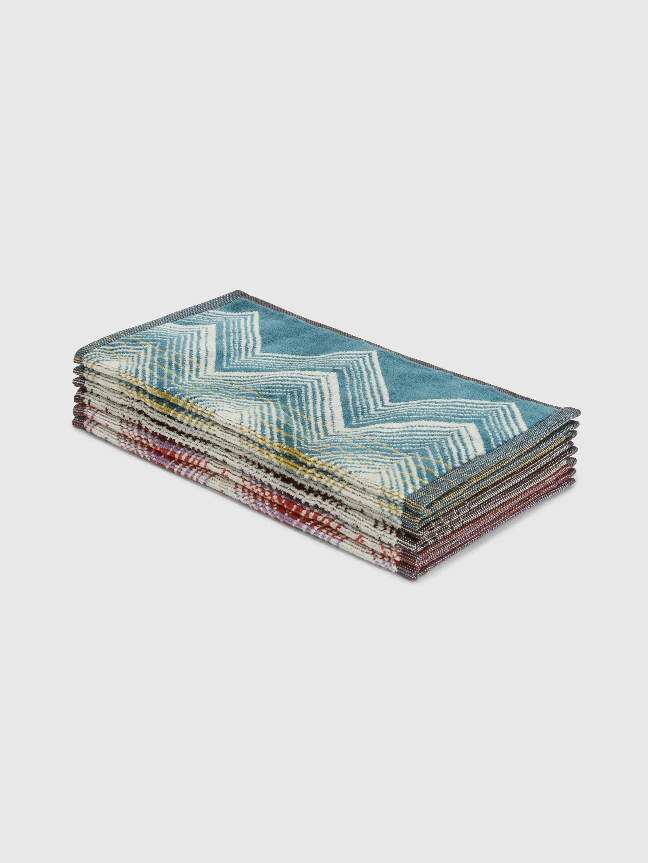 Marea Set of Six Face Towels - Multicoloured, Cotton product