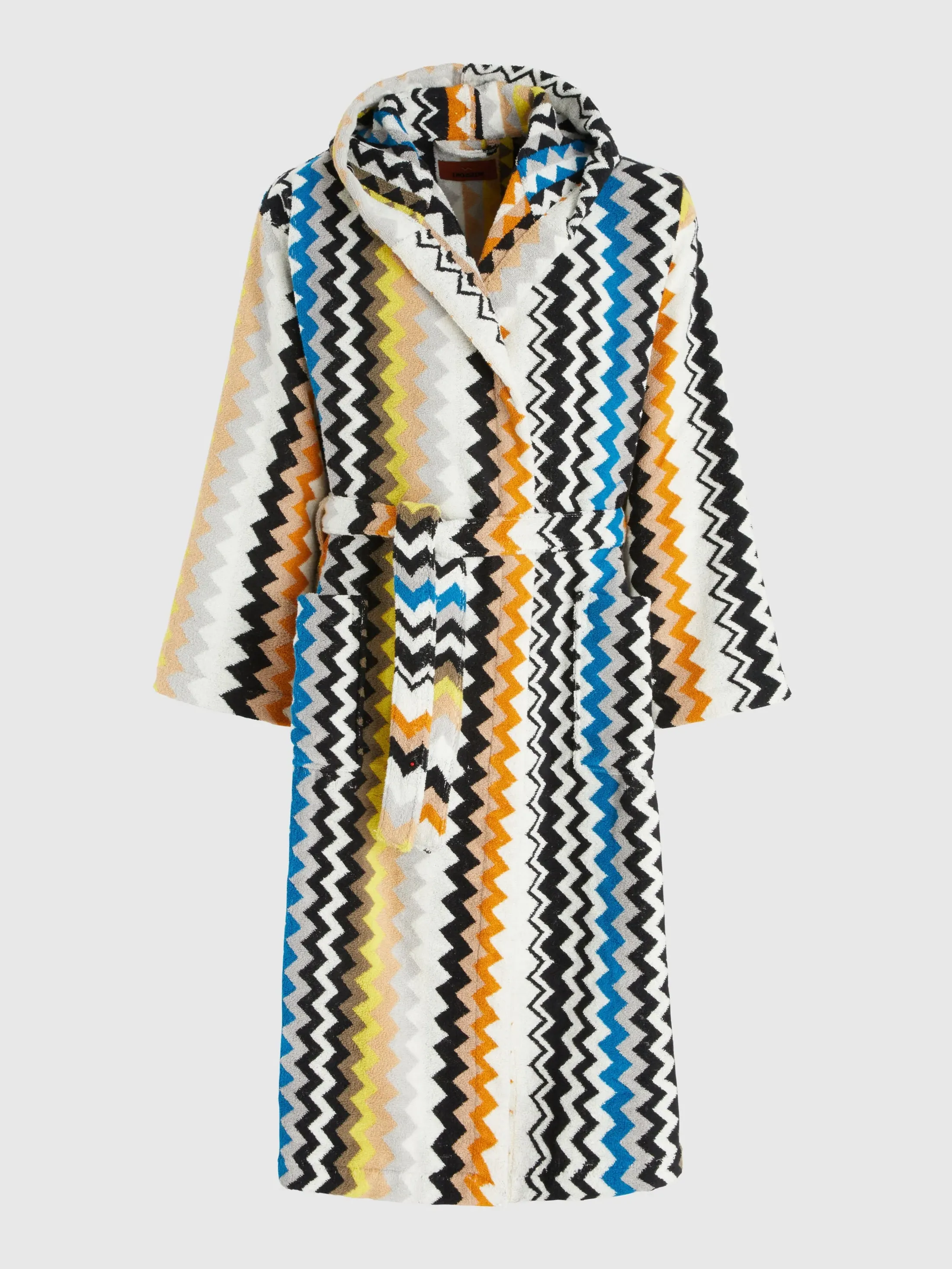 Missoni Zigzag Bathrobe with Hood - Black Multicoloured, Cotton Terry product