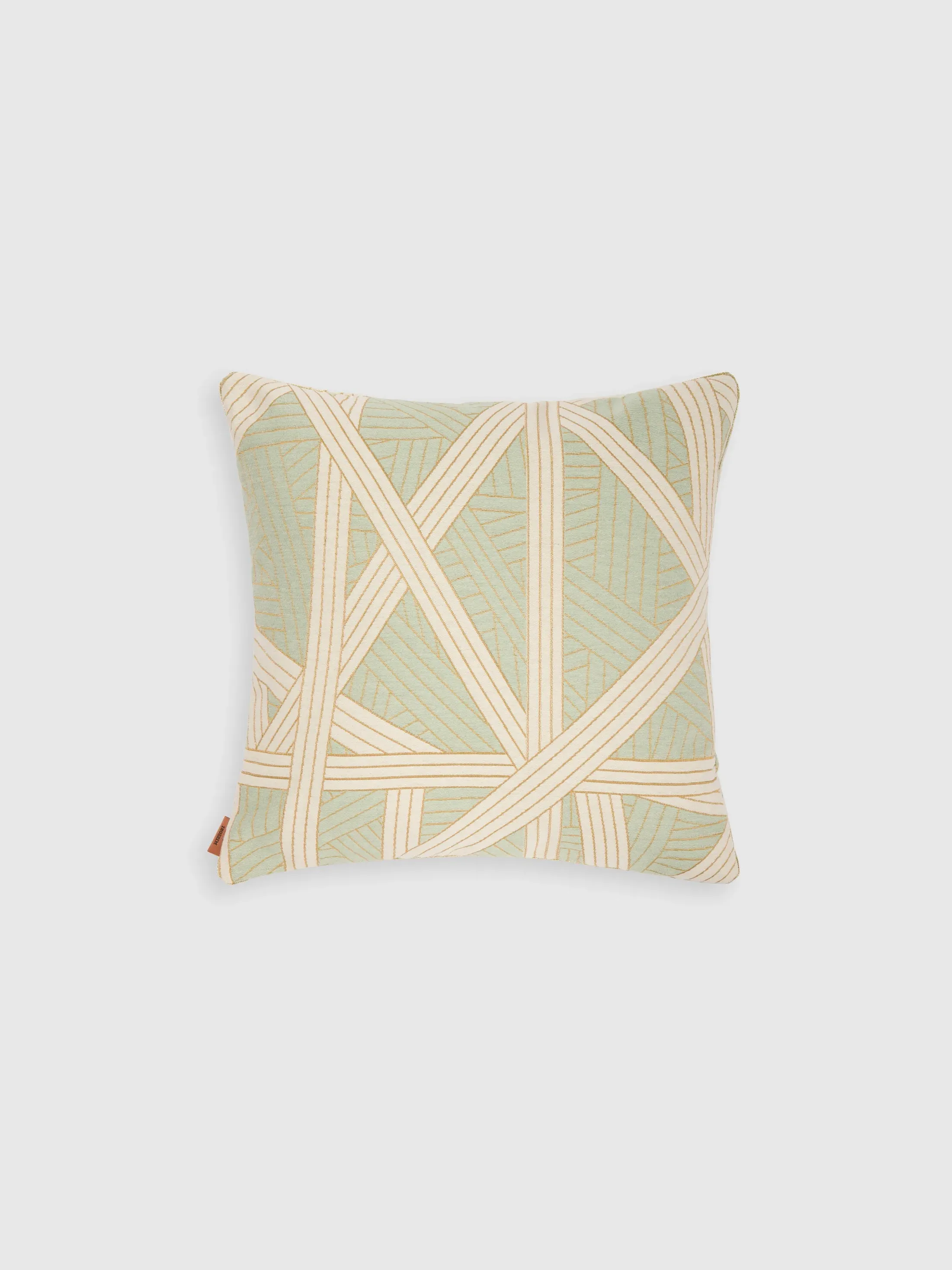 Nastri Cushion with Stitching - Green & White product