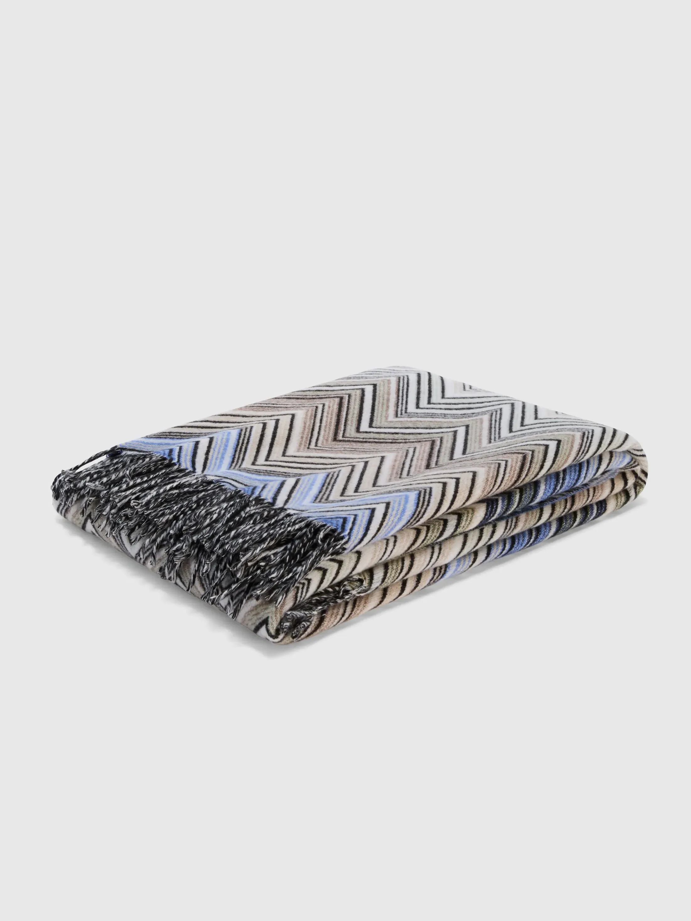 Perseo Throw - Blue & Multicoloured, Wool & Cashmere product