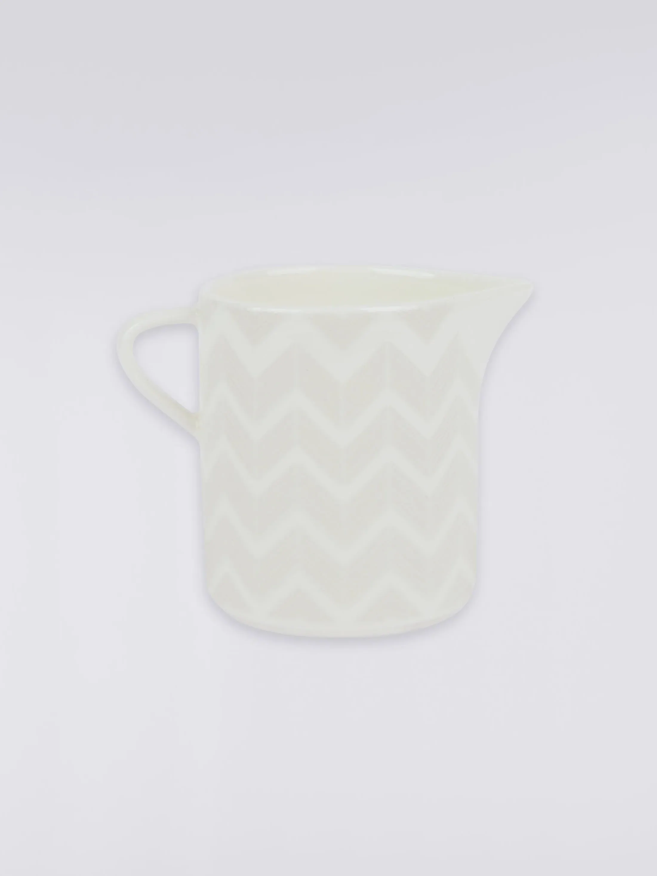 Zigzag Milk Jug with Handle - White product