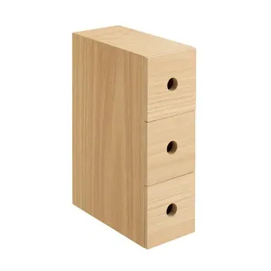 3 Drawer Wooden Desktop Storage Unit - Oak Veneer by Muji