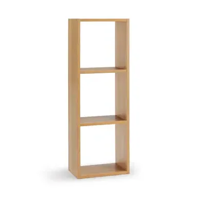 Oak Narrow Cube 3-Tier Shelving Unit - Oak product