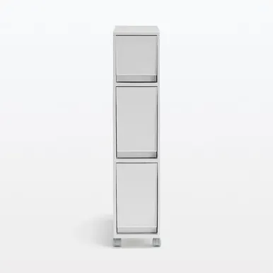 3-Tier Storage Drawers on Wheels - White Grey alternate view