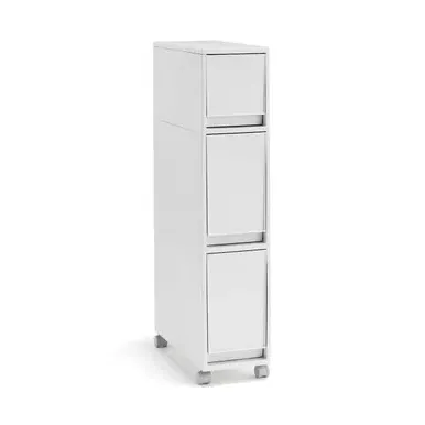 3-Tier Storage Drawers on Wheels - White Grey product