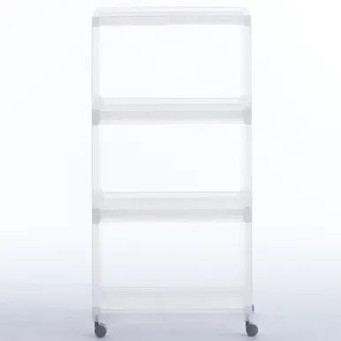 3 Tier Storage Shelf on Wheels - Clear by Muji, alternate view