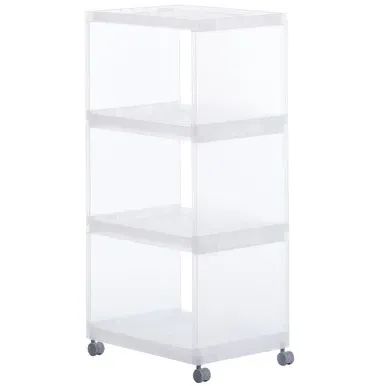 3 Tier Storage Shelf on Wheels - Clear by Muji