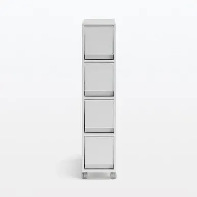 4 Tier Storage Drawers on Wheels - White Grey by Muji, alternate view