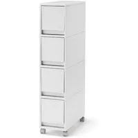 4 Tier Storage Drawers on Wheels - White Grey by Muji, image 3