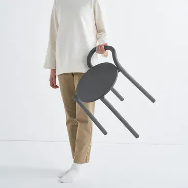Aluminium Stool Stackable - Dark Grey, Aluminium alternate view