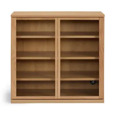 Cabinet with Glass Doors - Oak Veneer product
