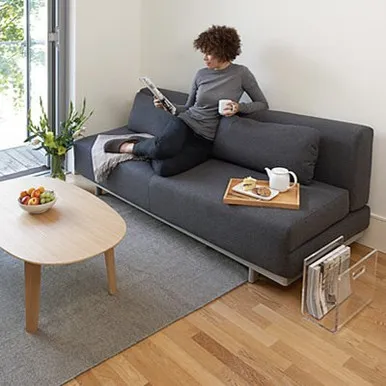 Double Futon Sofa Bed - Felt Grey, Wool Blend product
