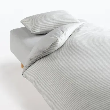 Cotton Jersey Large Double Fitted Sheet - Melange Navy alternate view