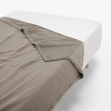 Double Reversible Blanket - Grey, Cotton by Muji, image 2