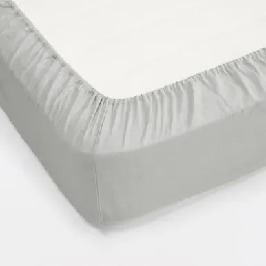 Flannel Cotton Large Double Fitted Sheet - Beige by Muji, image 2
