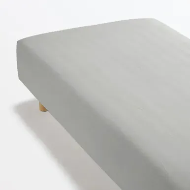 Flannel Cotton Large Double Fitted Sheet - Grey by Muji
