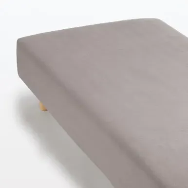 Flannel Cotton Single Fitted Sheet - Beige by Muji