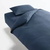 Flannel King Size Duvet Cover - Navy, Brushed Cotton by Muji, image 3