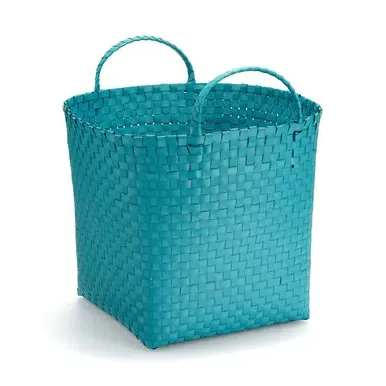 Hand-Woven Large Storage Basket - Yellow, Recycled Polypropylene product