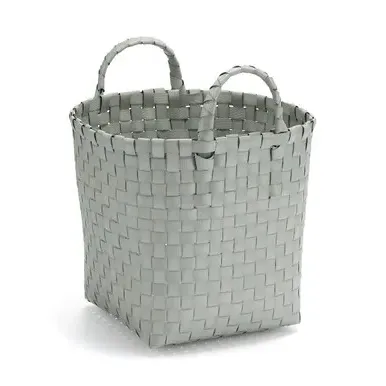 Hand-Woven Small Storage Basket - Blue, Recycled Polypropylene product