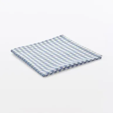 Indian Yarn-Dyed Cotton Napkin - Off-White, Blue product