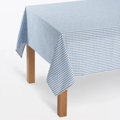 Indian Yarn-Dyed Cotton Tablecloth - Off-White, Blue product