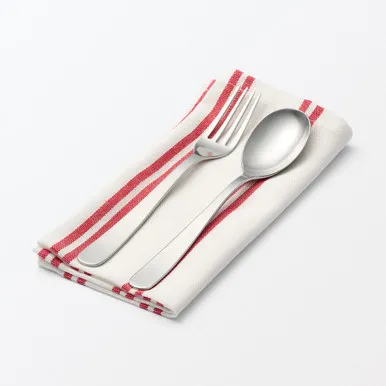 Indian Yarn-Dyed Stripe Cotton Napkin - Charcoal Grey alternate view