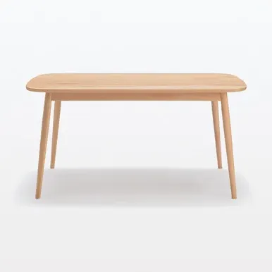 Solid Beech Rounded Leg Table Medium - Beech alternate view