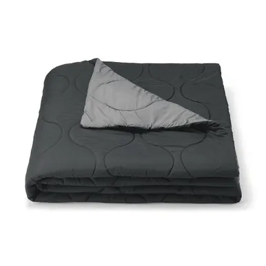 Multi-Purpose Quilted Kotatsu Blanket - Black by Muji, alternate view