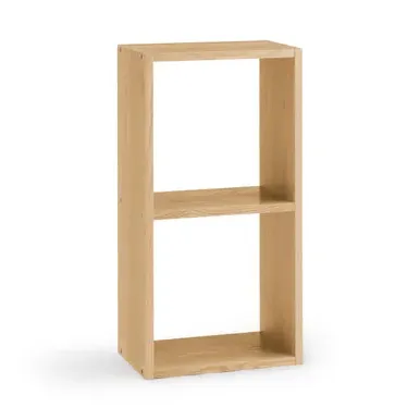 Oak Narrow 2-Tier Cube Shelving Unit - Oak product