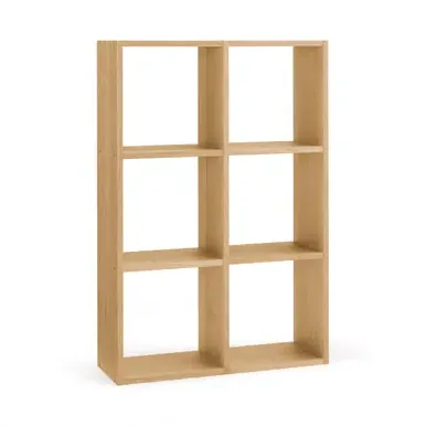 Oak Cube Shelving Unit 3-Tier 6-Cube - Oak Veneer product
