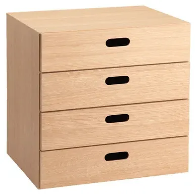 Oak 4-Tier Drawer Unit - Oak, MDF product