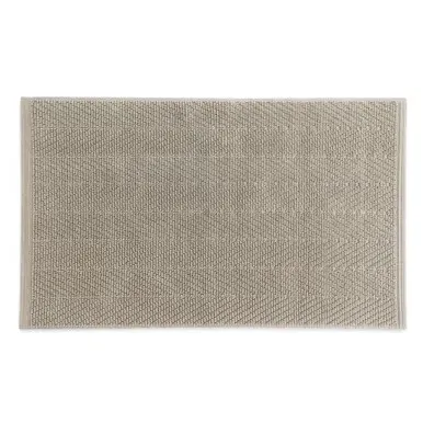Organic Cotton Pile Bath Mat Zigzag - Green by Muji