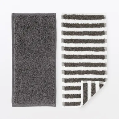 Organic Cotton Soft Towelling Slim Handkerchief Pack of 2 - Charcoal Grey product