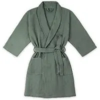Organic Waffle Cotton Dressing Gown L-XL - Green by Muji, image 3