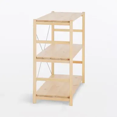 Pine 3-Tier Shelving Unit - Width 86cm alternate view