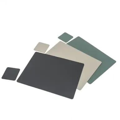 Rectangular Recycled Leather Table Mat - Ash Grey alternate view
