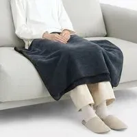 Recycled Polyester Chenille Reversible Blanket - Greige by Muji, image 3