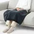 Recycled Polyester Chenille Reversible Blanket - Greige by Muji, image 4