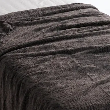 Recycled Warm Fibre Double Blanket - Dark Grey, Recycled Polyester by Muji