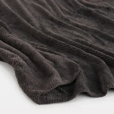 Recycled Warm Fibre Single Blanket - Dark Grey, Recycled Polyester by Muji, alternate view