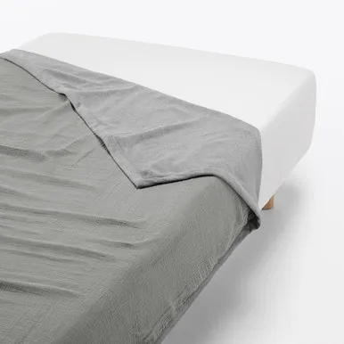Single Reversible Blanket - Light Brown, Cotton by Muji, alternate view