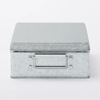 Muji Tin Box Half Small - Galvanized Iron alternate view