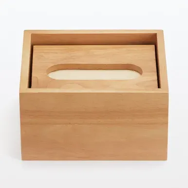 Small Wooden Tissue Box - Rubberwood alternate view