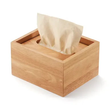 Small Wooden Tissue Box - Rubberwood product