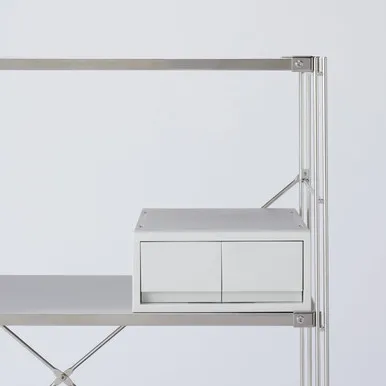 Stackable 2 Drawer Storage Unit - White Grey by Muji, alternate view