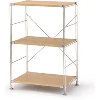 Stainless Steel 3-Tier Shelving Unit - Oak, Veneer by Muji, image 3