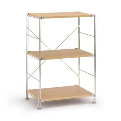 Stainless Steel 3-Tier Shelving Unit - Oak, Veneer by Muji